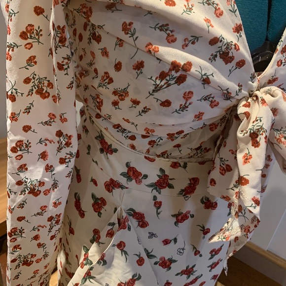 Boho floral blouse with bow - Picture 3 of 3